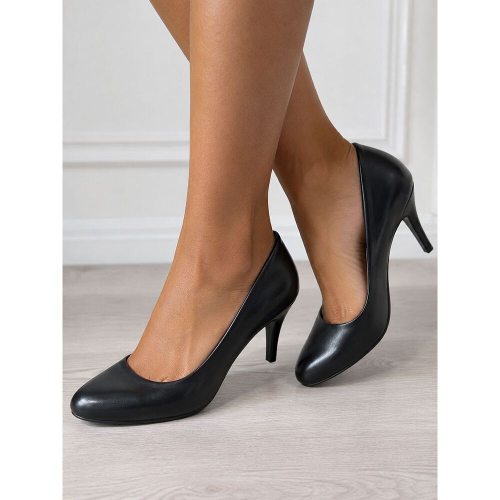 Dexflex Black Pumps Shoes Womens Size 8.5 Classic Career Dress Heels Comfort